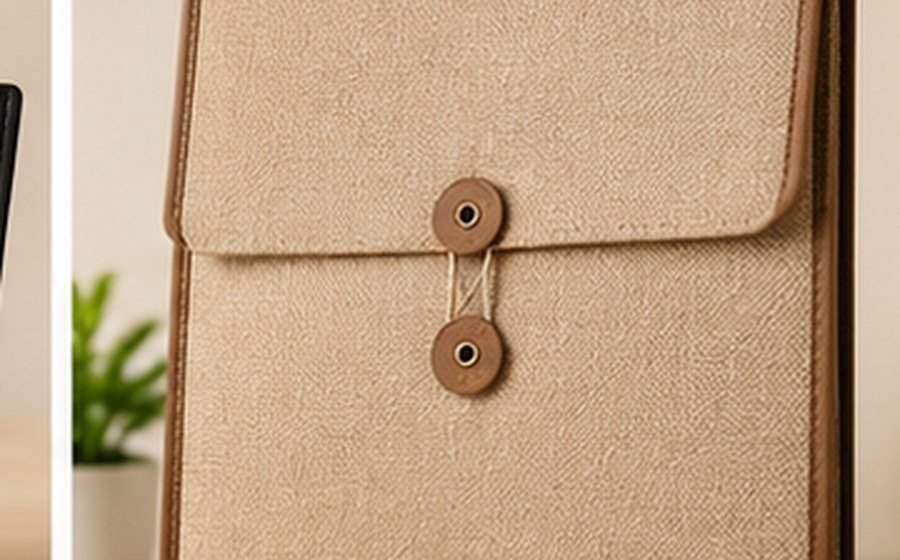 Jute Document Pouch