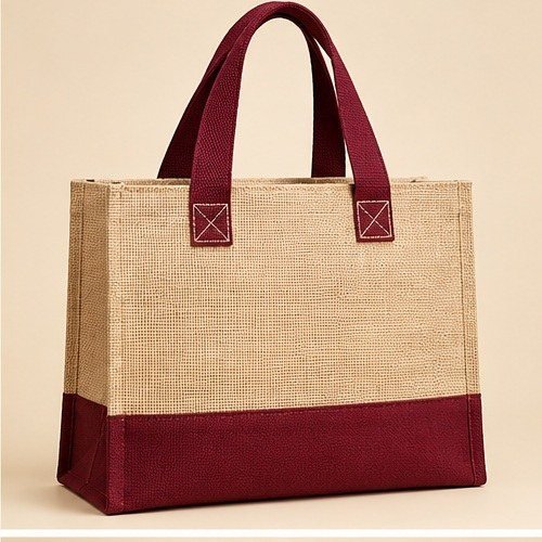 Navy Contrast Utility Tote - Burgundy Base