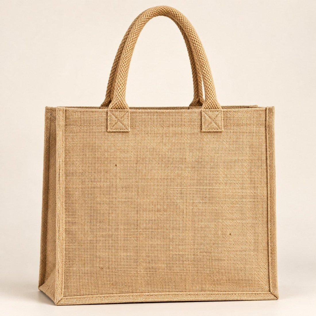 Natural Jute Tote with Rope Handles