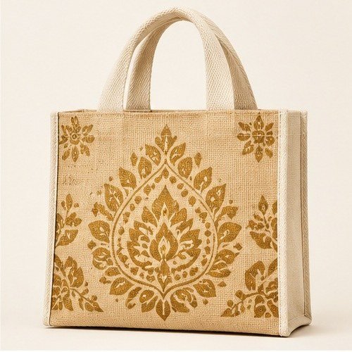 Ornament Print Mini Tote - Golden Mandala