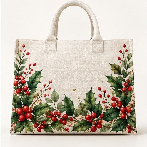 Holly & Berry Holiday Tote - Holly & Berry