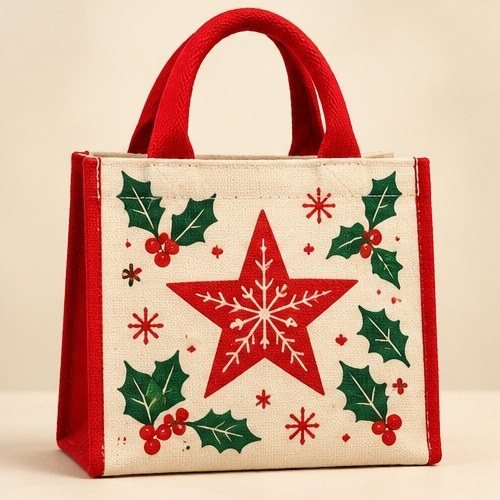 Gold Ornament Mini Tote - Holiday Star