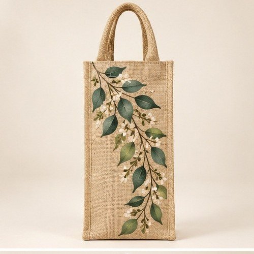 HO HO HO Slim Wine Bag - Black Trim - Botanical Wine